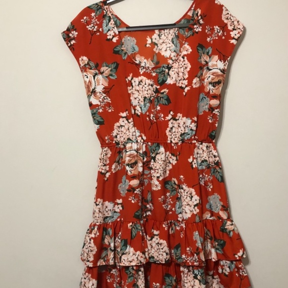 Twelfth Street by Cynthia Vincent Ruffle Hem Dress Size L (B) - Picture 2 of 5